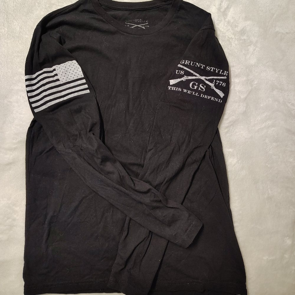 Grunt Style Black Long Sleeve Graphic Tee SZ L
